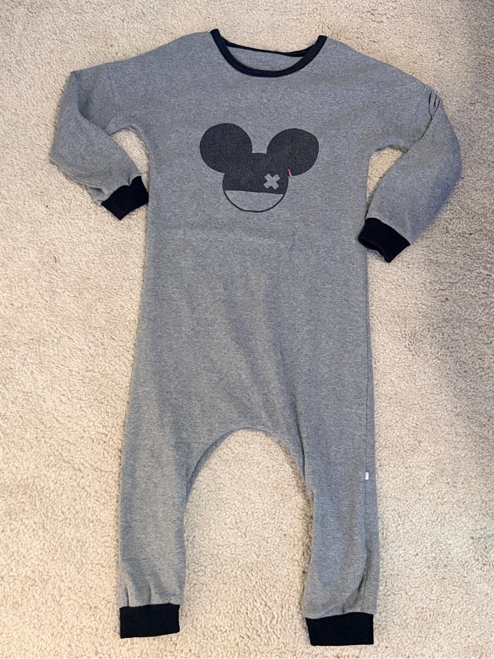 Grey Kids One-Piece Mickey Mouse Graphic